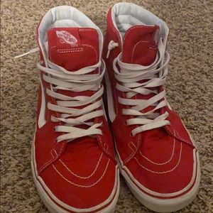 Red and white vans